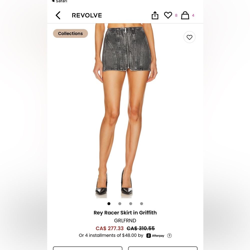 GRLFRND Black Denim Skirt